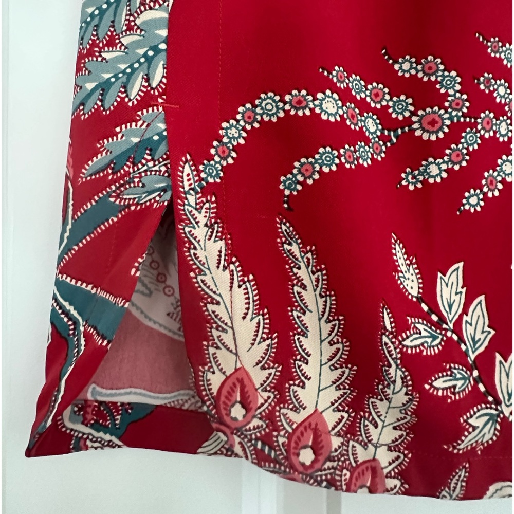 Ann Taylor LOFT Floral Skirt Red Size: M - Picture 4 of 8